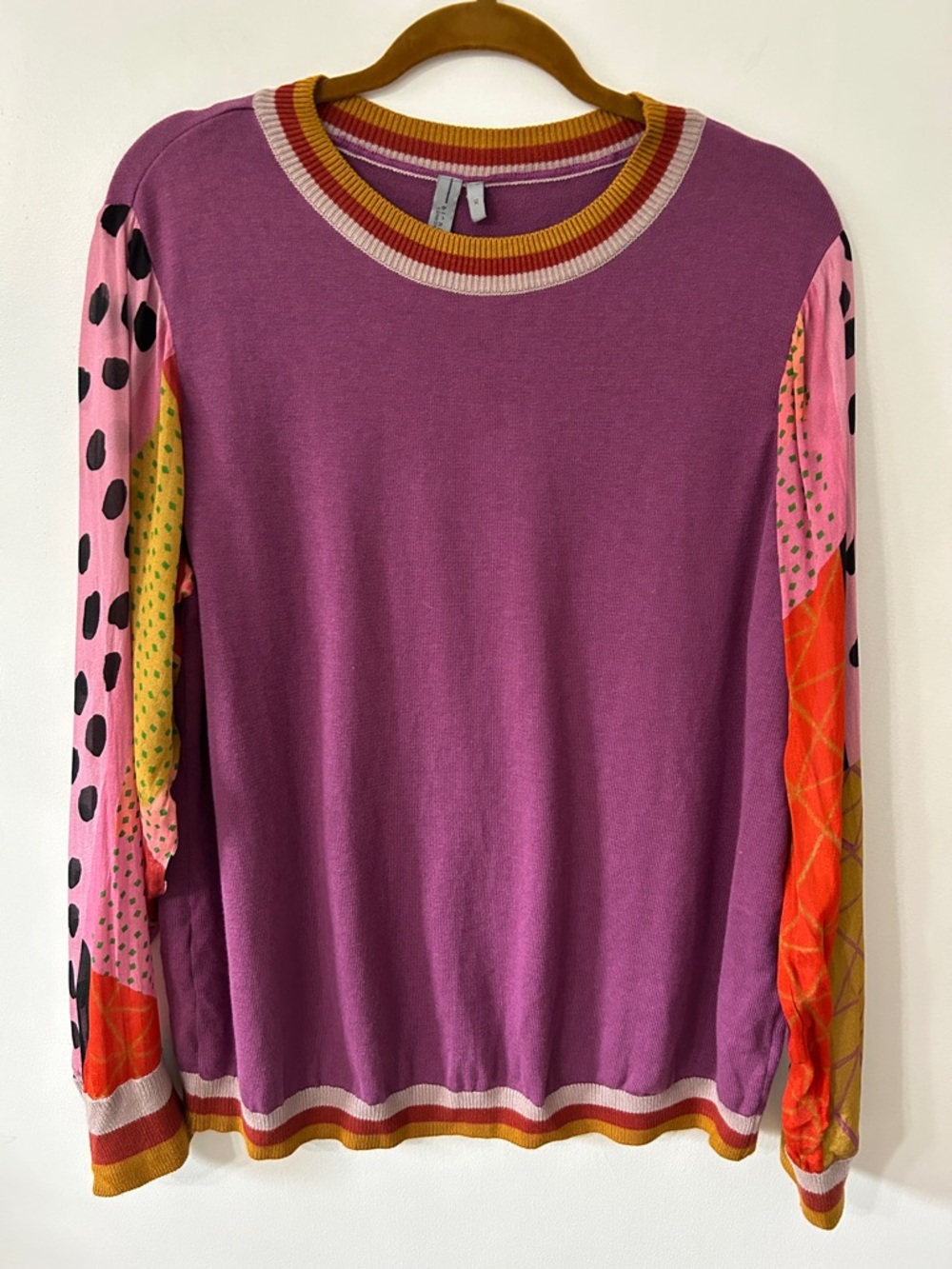 Bl^nk London Sweater Women’s XL Purple Bohemian Crewneck Pullover - Picture 16 of 16